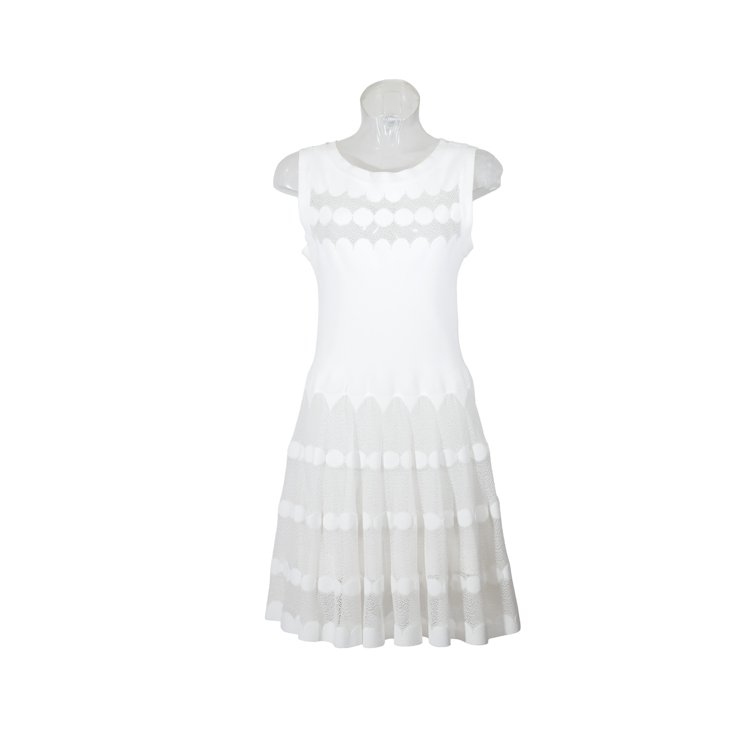 White Laser-Cut Skater Dress - le dressing Monaco White Laser-Cut Skater Dress - le dressing Monaco